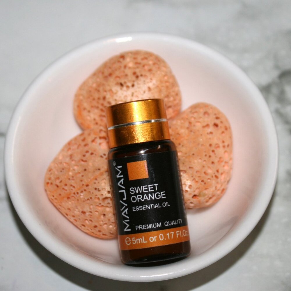 HAND CRAFTED Orange Starter Set Aroma Stone Aromatherapy Essential Oil Diffuser